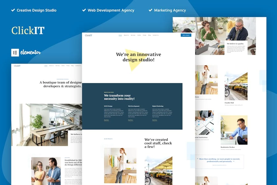 ClicKit – Template Kit Elementor para Agencia digitales creativas