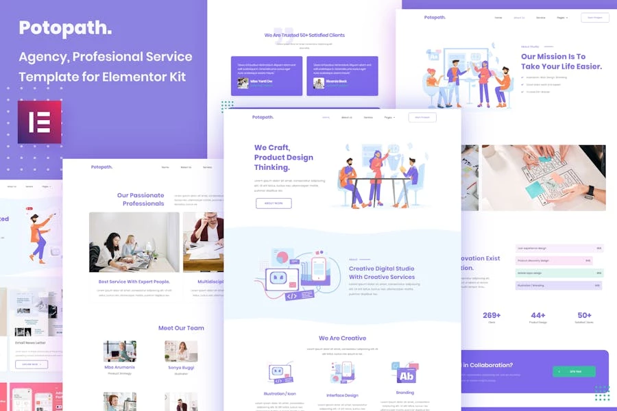 Potopath – Template Kit de Elementor de agencia digital