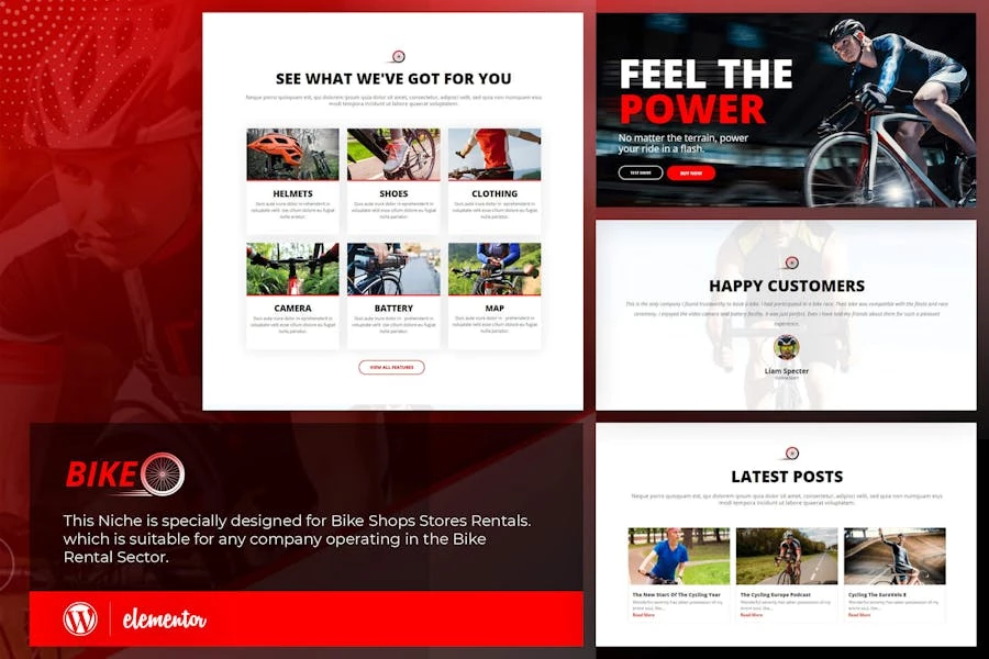 Bikeo – Template Kit Elementor del club de ciclismo