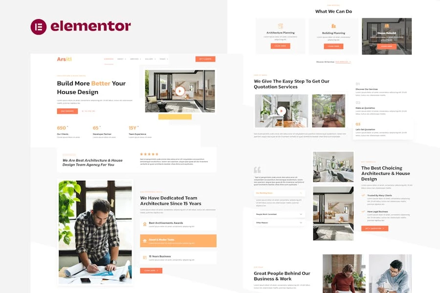 Arsiti – Template Kit Elementor para Agencia arquitectura y diseño de casas