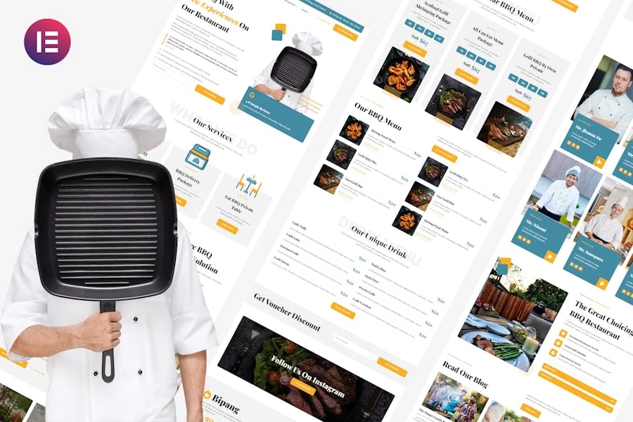 Bipang – Template Kit Elementor para restaurante BBQ & Grill