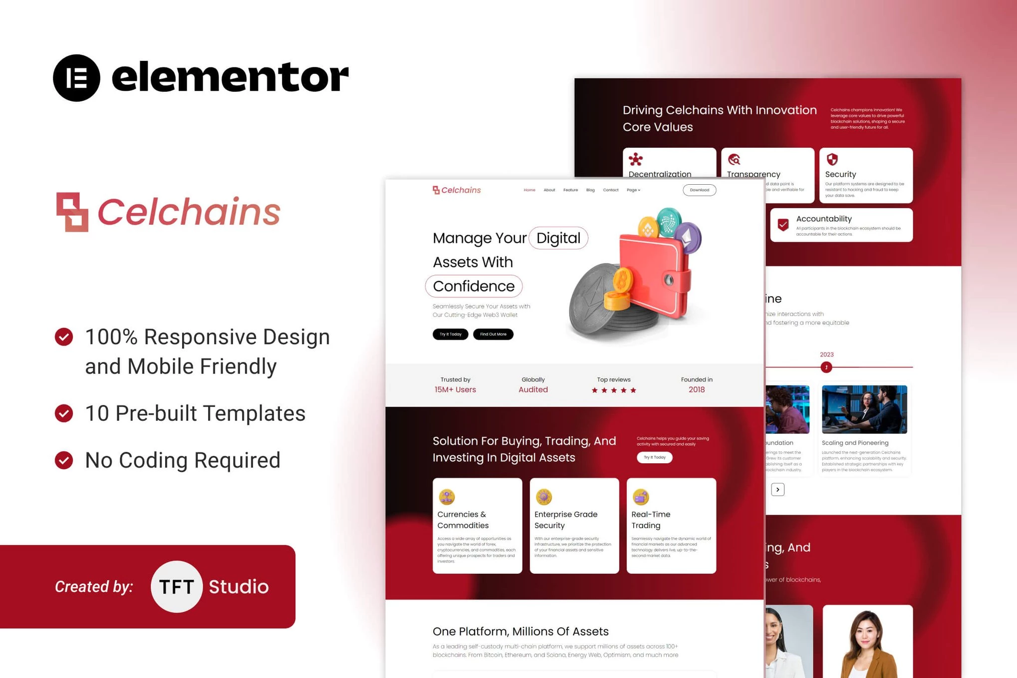 Celchains – Kit de plantillas Elementor para criptomonedas y DeFi para cadenas de bloques