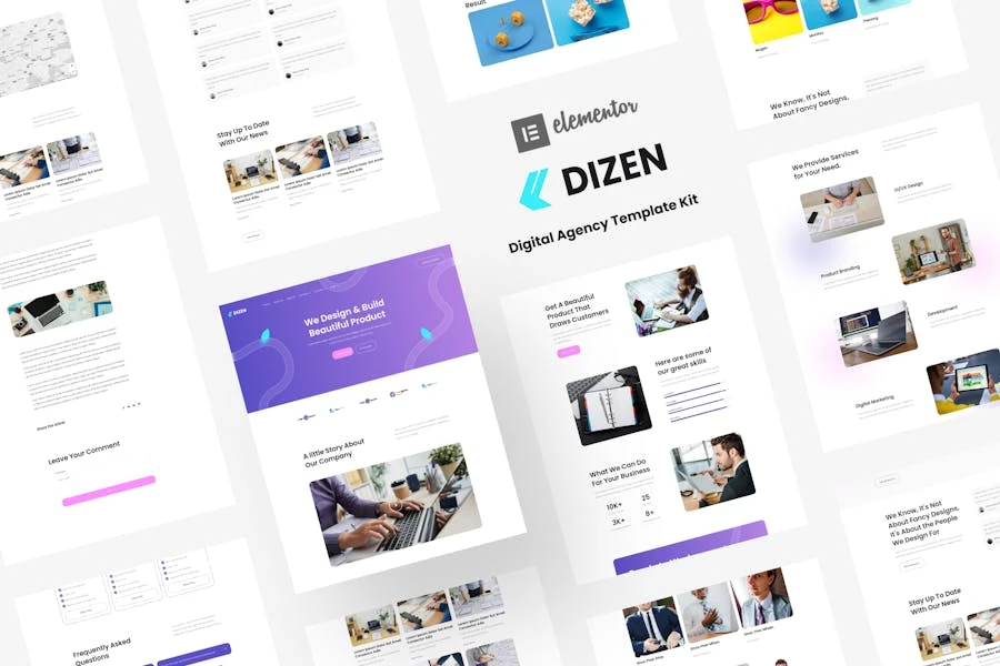Dizen – Template Kit Elementor de agencia digital