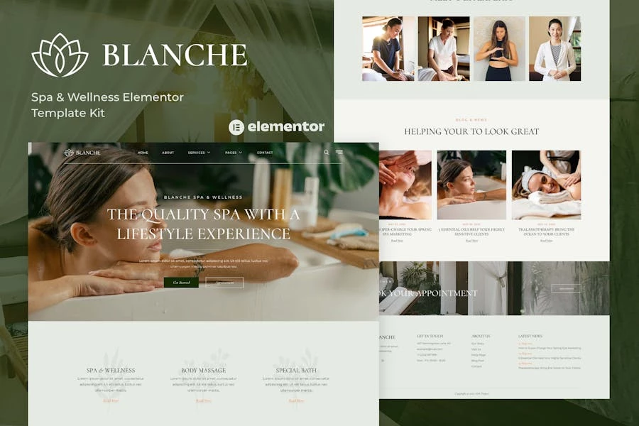 Blanche – Template Kit Elementor Spa & Wellness