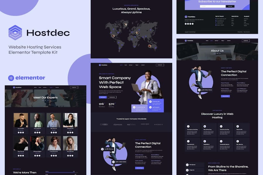 Hostdec – Template Kit Elementor de servicios de alojamiento web
