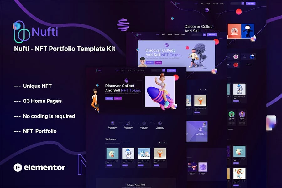 Nufti – Template Kit NFT Collections Elementor