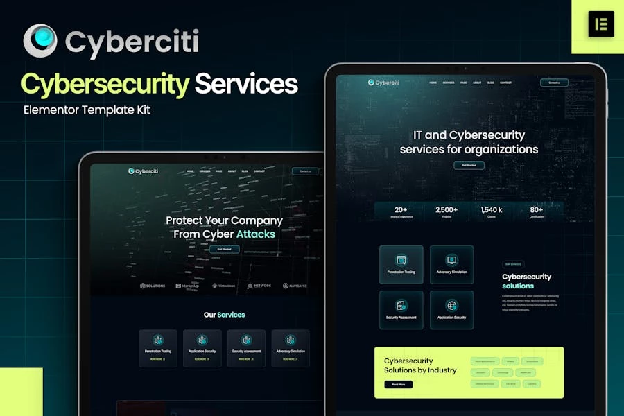 Cyberciti – Template Kit Elementor para servicios de ciberseguridad