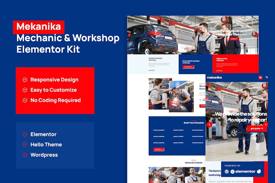 Mekanika – Template Kit para empresa de mecánica y taller