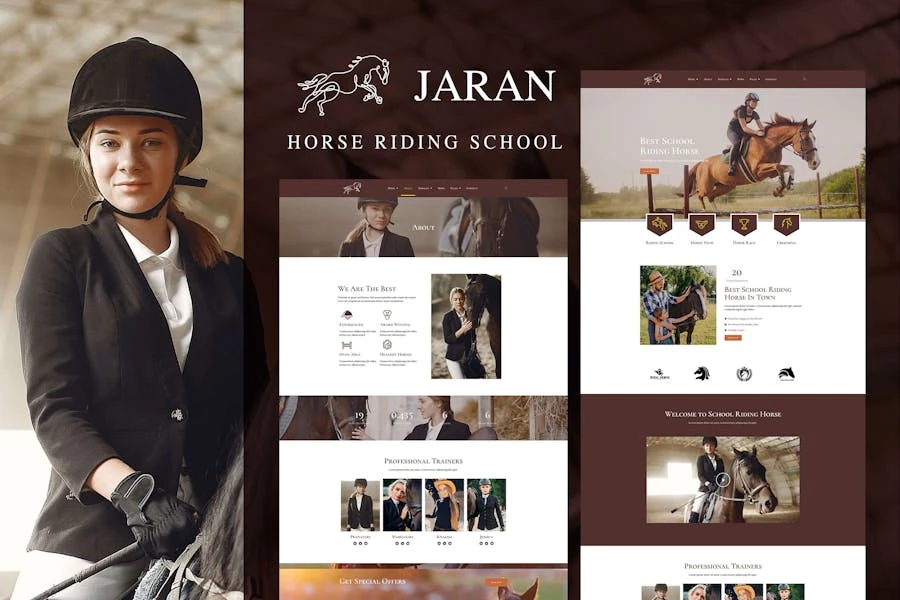 Jaran – Kit de plantillas Elementor para escuela de equitación