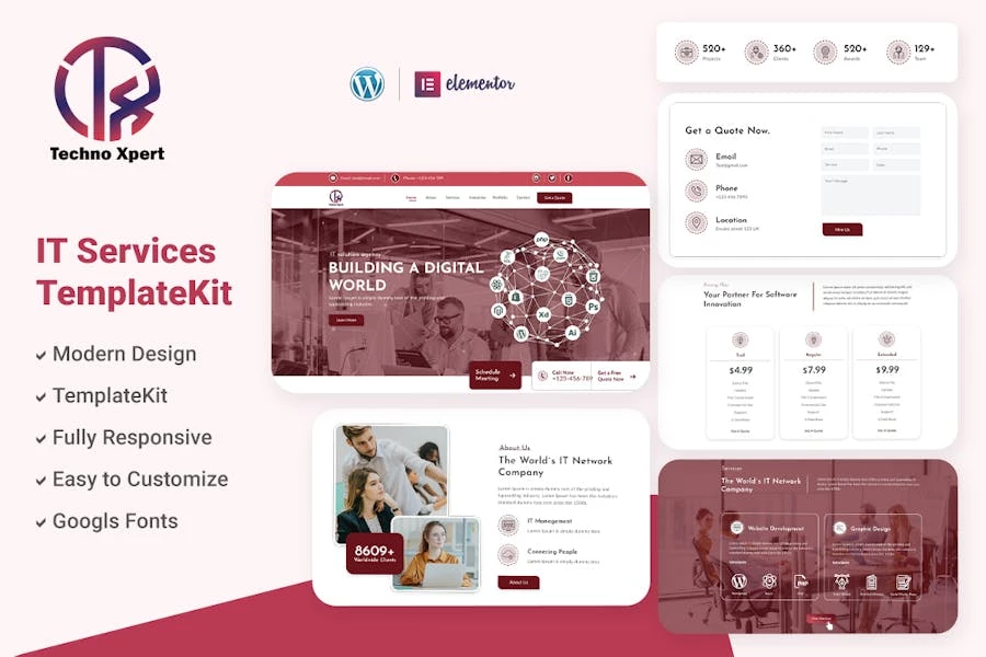 Techno Xpert – Template Kit para Agencia de software y servicios de soluciones de TI