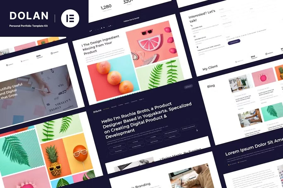 Dolan – Kit de plantillas Elementor para Porfolio Personal