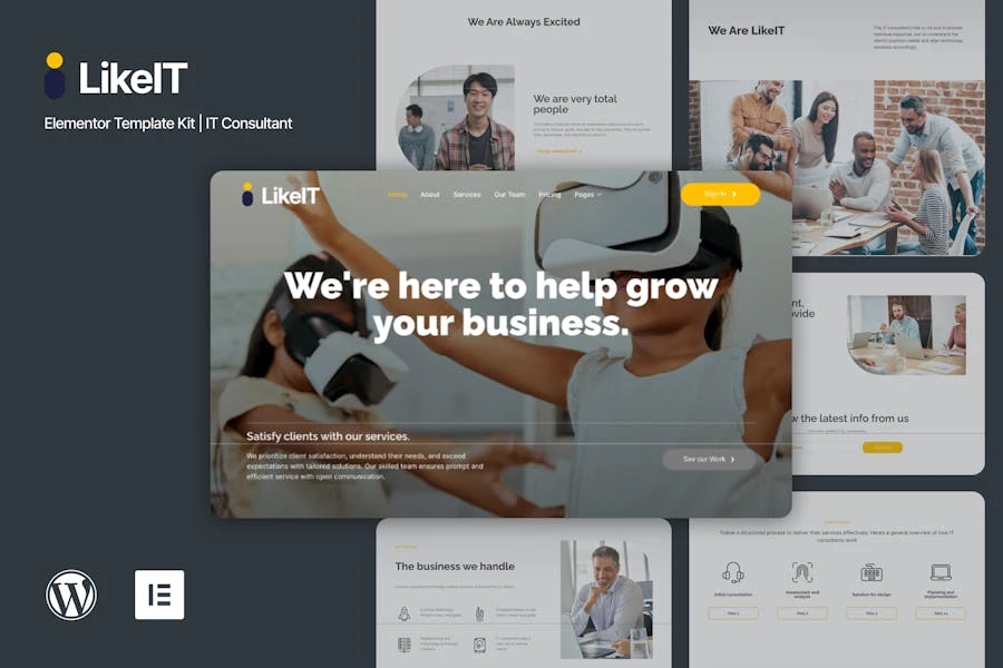 LIKEit – Kit de plantillas Elementor Pro para agencia de consultoría