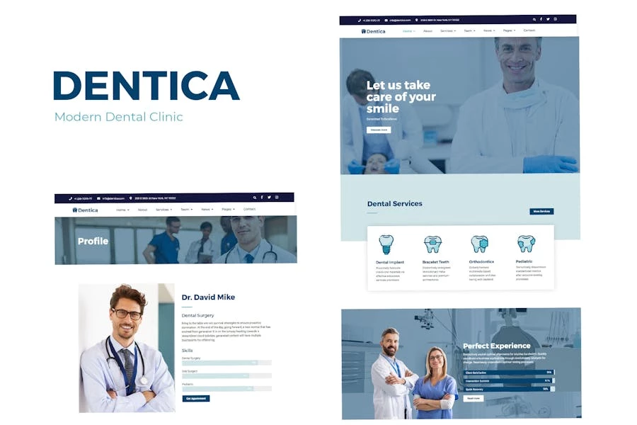 Dentica – Kit de plantillas Elementor para clínicas dentales