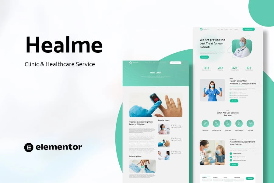 Healme – Template Kits de elementos para clínicas y servicios de salud