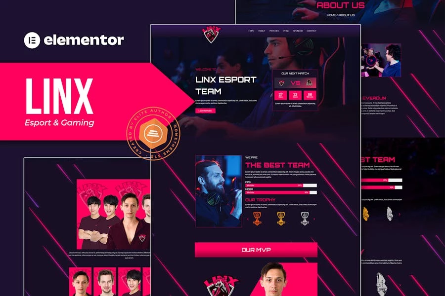 Linx – Template Kit de Elementor de Esport & Gaming