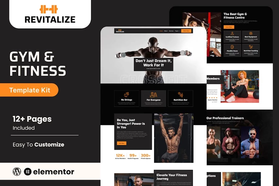 Revitalize – Kit de plantillas Elementor para gimnasio y fitness