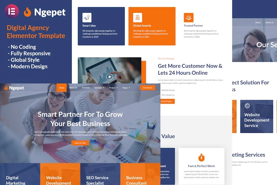 Ngepet – Template Kit Elementor de Creative Agencia Company