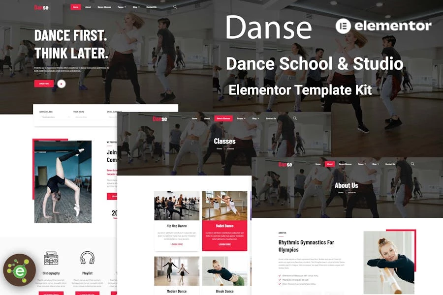 Danse – Template Kit Elementor para escuela y estudio de baile