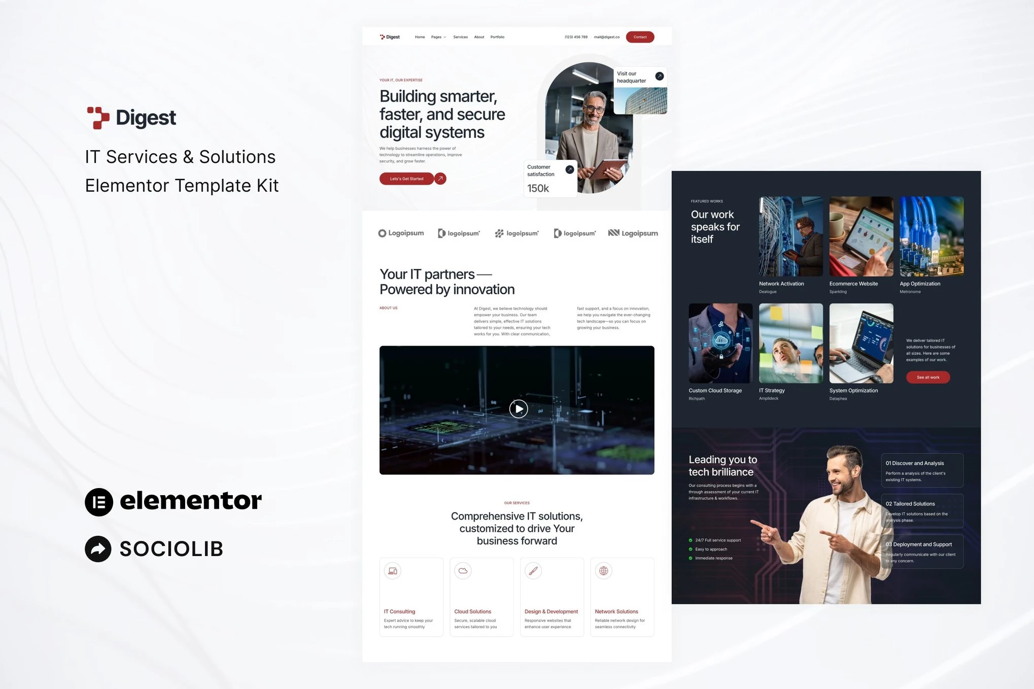 Digest – Kit de plantillas Elementor para servicios y soluciones de TI