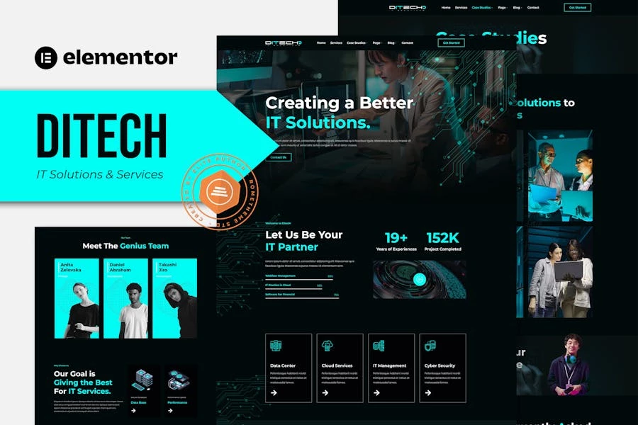Ditech – Template Kit Elementor para empresas de soluciones y servicios de TI