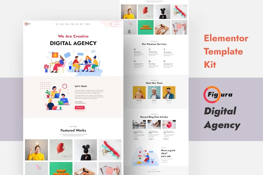 Figura - Kit de plantillas Elementor para agencias creativas