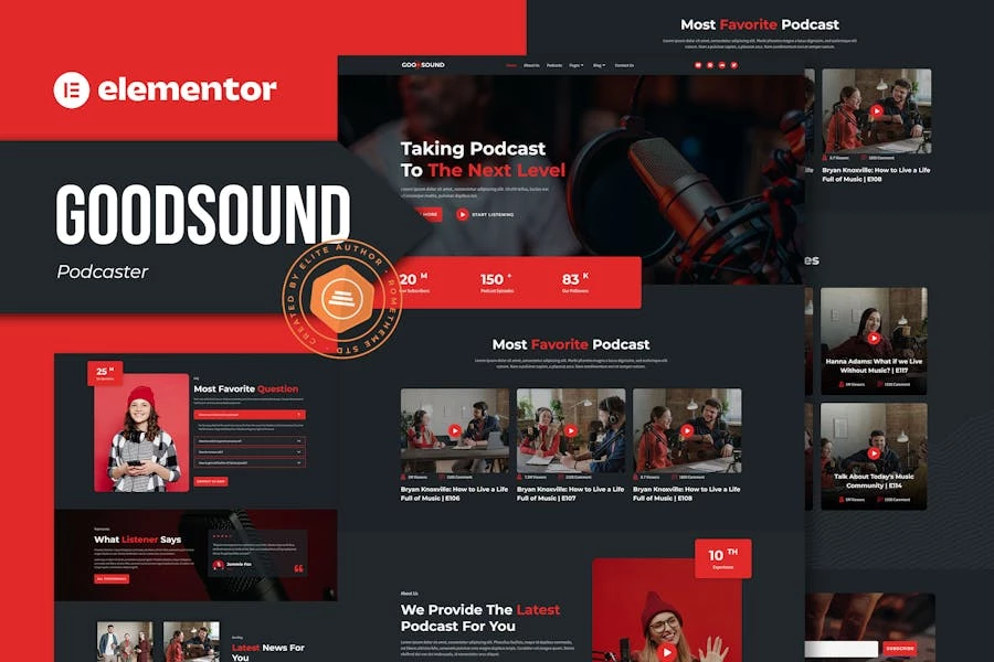 Goodsound – Template Kit Elementor para podcaster
