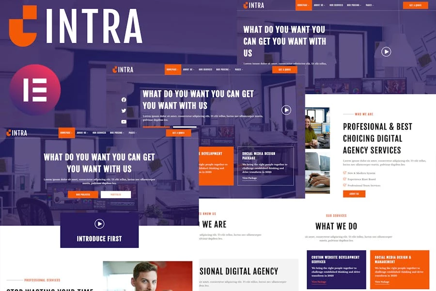 Template Kit Intra – Modern Digital Agencia Elementor
