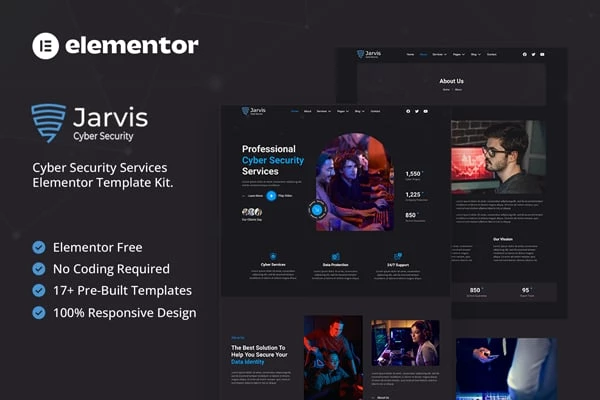 Jarvis – Kit de plantillas Elementor para servicios de ciberseguridad