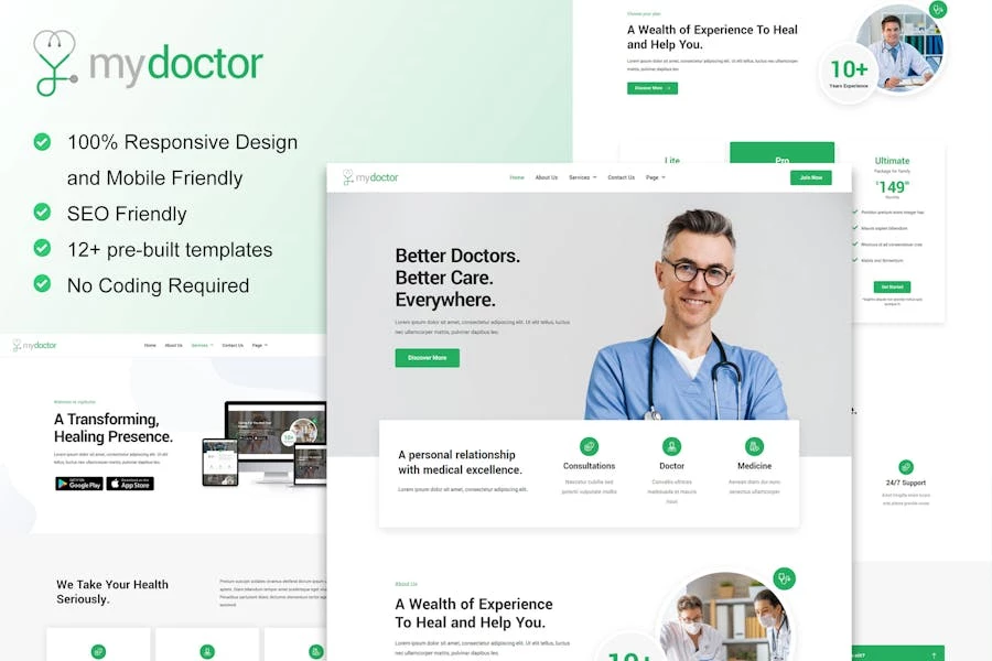 MyDoctor – Kit de plantillas Elementor de Doctor On Demand