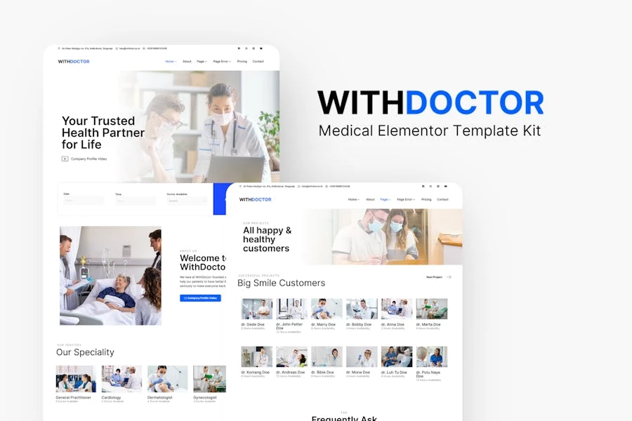 WithDoctor – Template Kit de elementos médicos