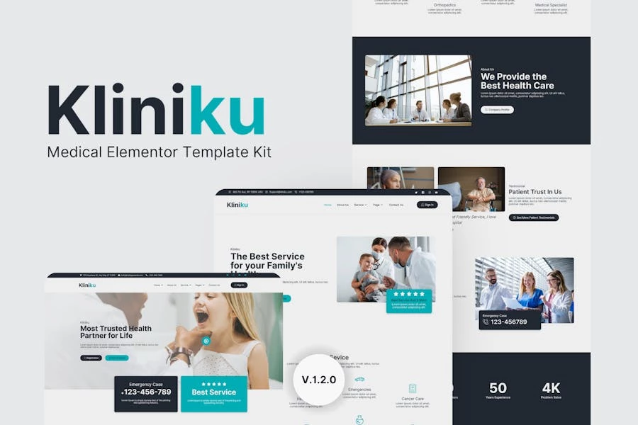 Kliniku – Template Kit de Medical Elementor