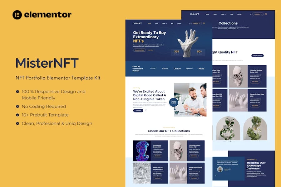 MisterNFT – Template Kit NFT Porfolio Elementor