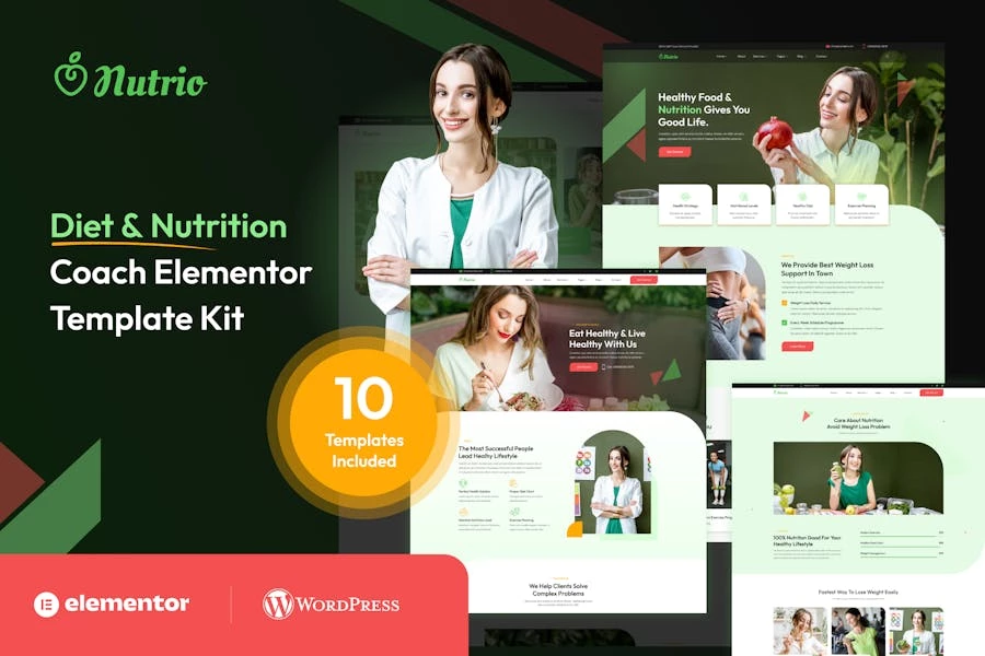 Nutrio – Template Kit para entrenador de dieta y nutrición