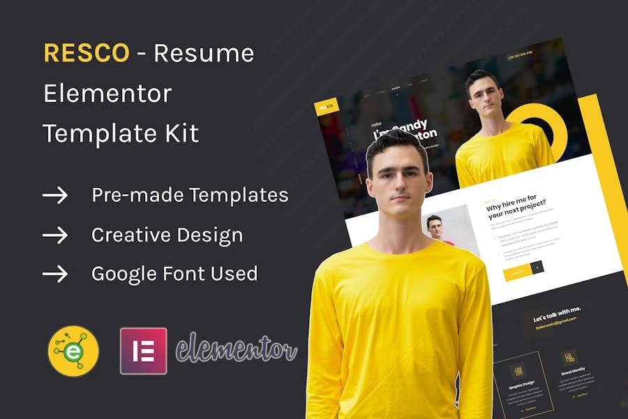 Resco – Template Kit de currículum Elementor