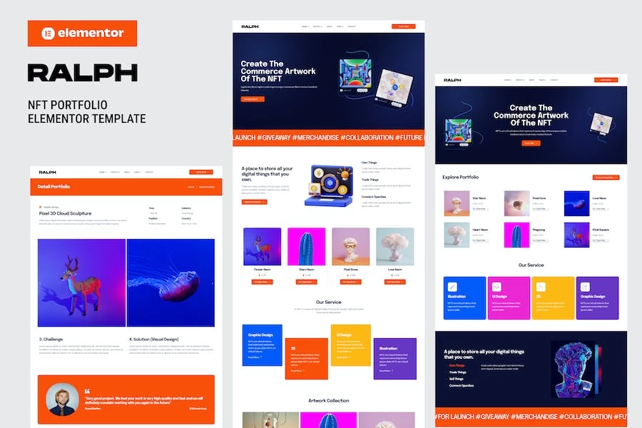 Ralph – Template Kit de Elementor de Porfolio NFT