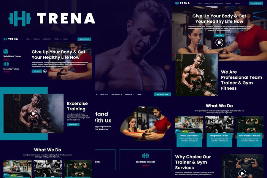 Trena – Template Kit Elementor para servicios de entrenador deportivo y fitness