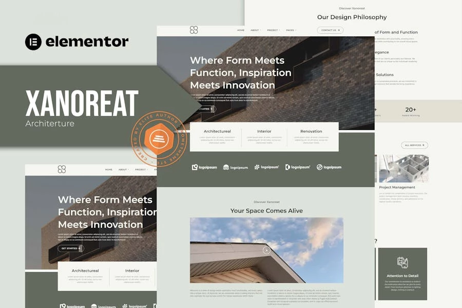 Xanoreat – Kit de plantillas de Architecture Elementor