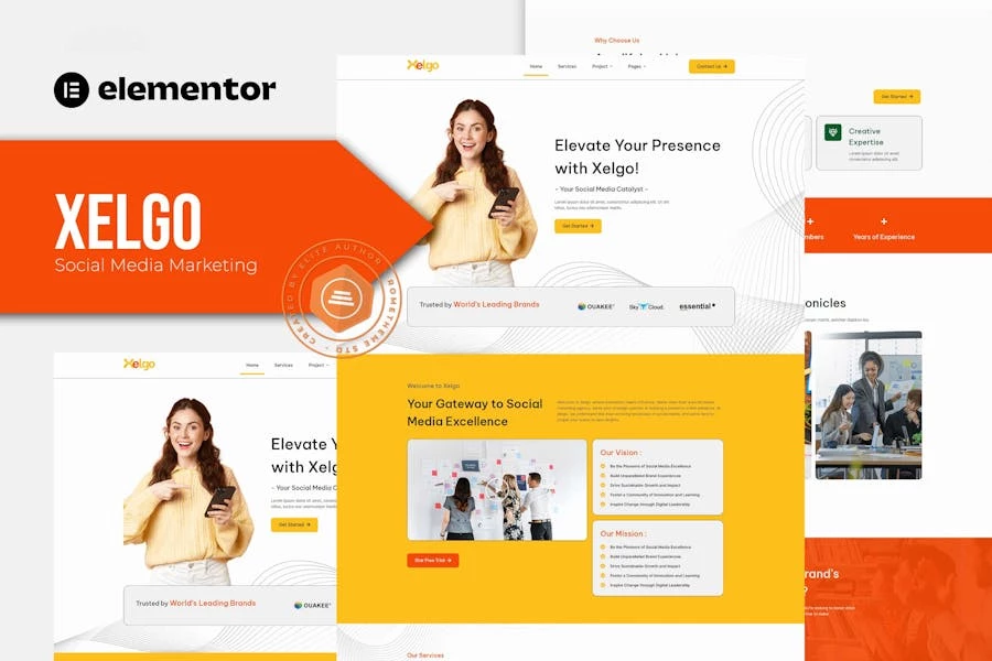 Xelgo – Kit de plantillas Elementor para marketing en redes sociales