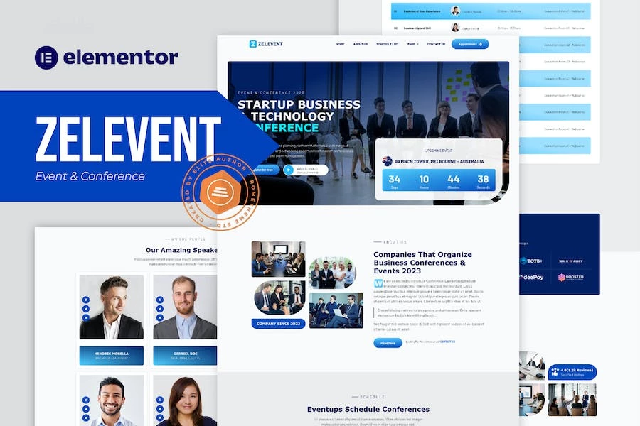 Zelevent – Kit de plantillas Elementor para eventos y conferencias