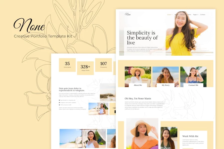 Ninguno – Elegante kit de plantillas Elementor a la moda