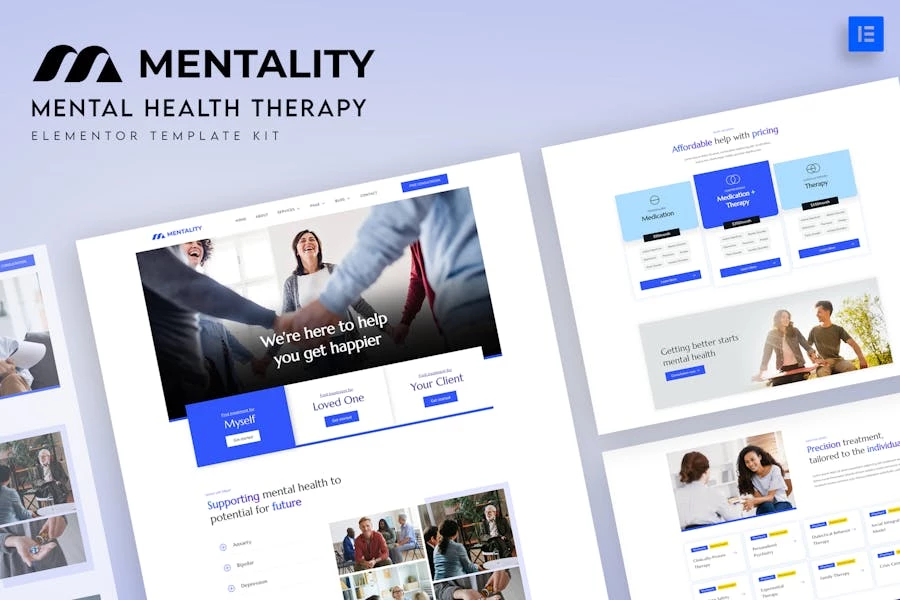Mentality – Template Kit Elementor para terapia de salud mental