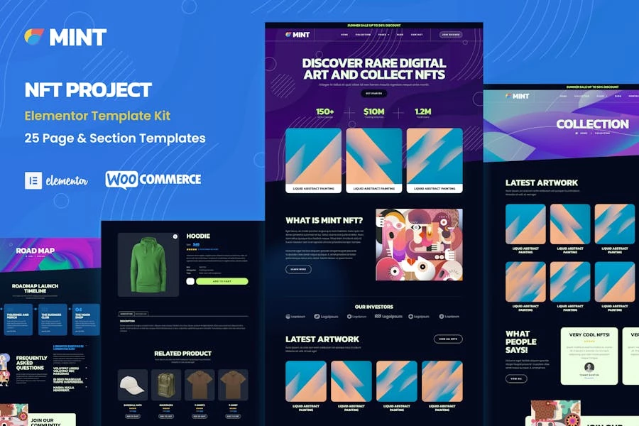 Mint – NFT Projects & Porfolio WooCommerce Elementor Template Kit