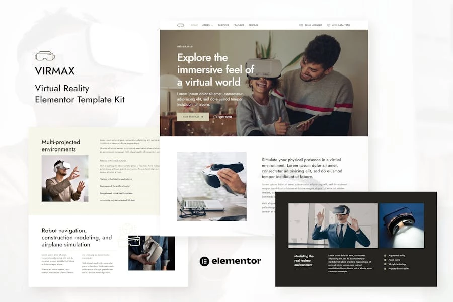 Virmax – Template Kit Elementor para servicios de realidad virtual