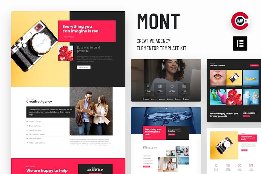 Mont – Kit de plantilla de agencia Elementor