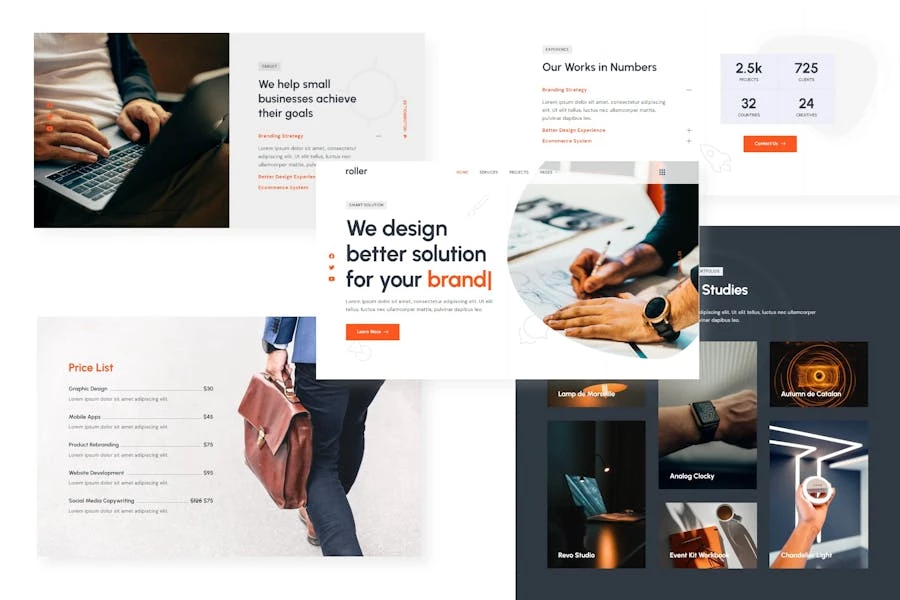 Roller – Template Kit Elementor para Porfolio creativo y agencia