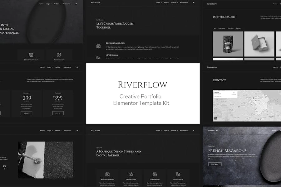 Riverflow – Template Kit Elementor para Porfolio creativo