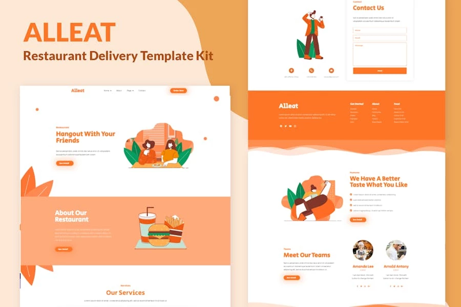 Alleat – Kit de plantillas Elementor para restaurantes