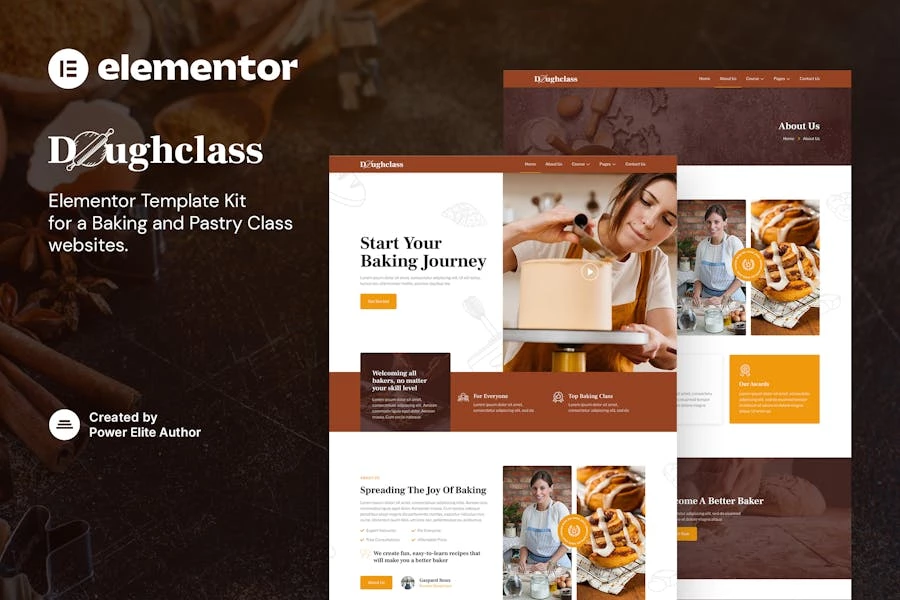 Doughclass – Template Kit Elementor para pastelería y repostería