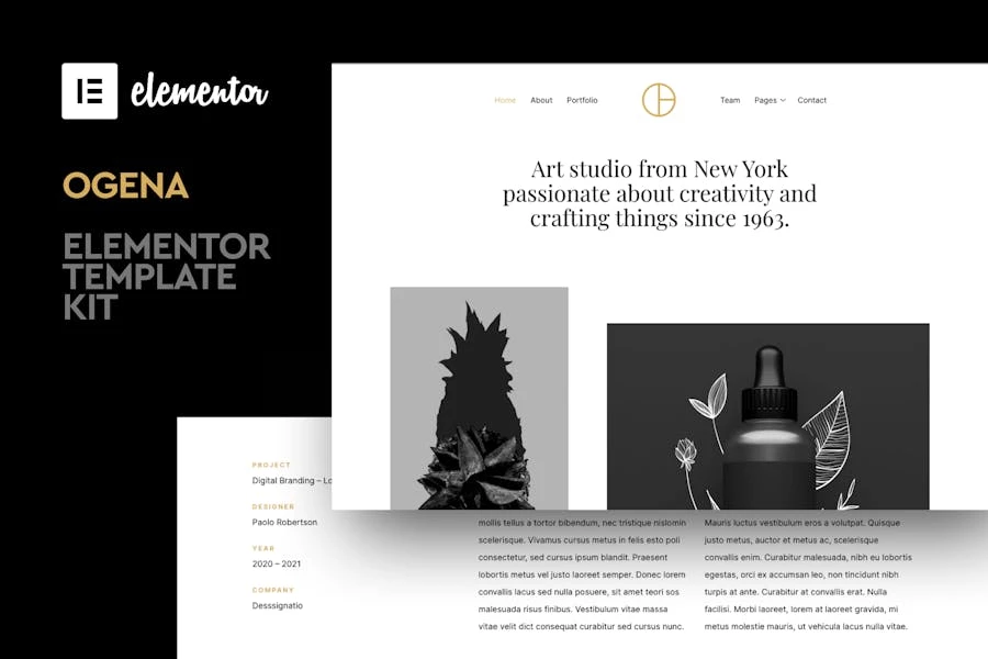 Ogena – Template Kit Minimal Elementor