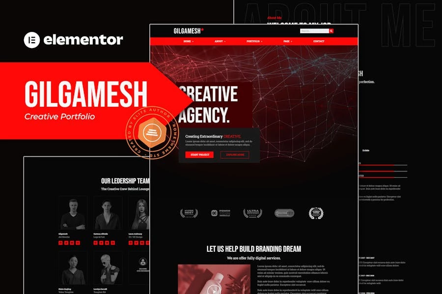 Gilgamesh – Template Kit Elementor para Porfolio creativo